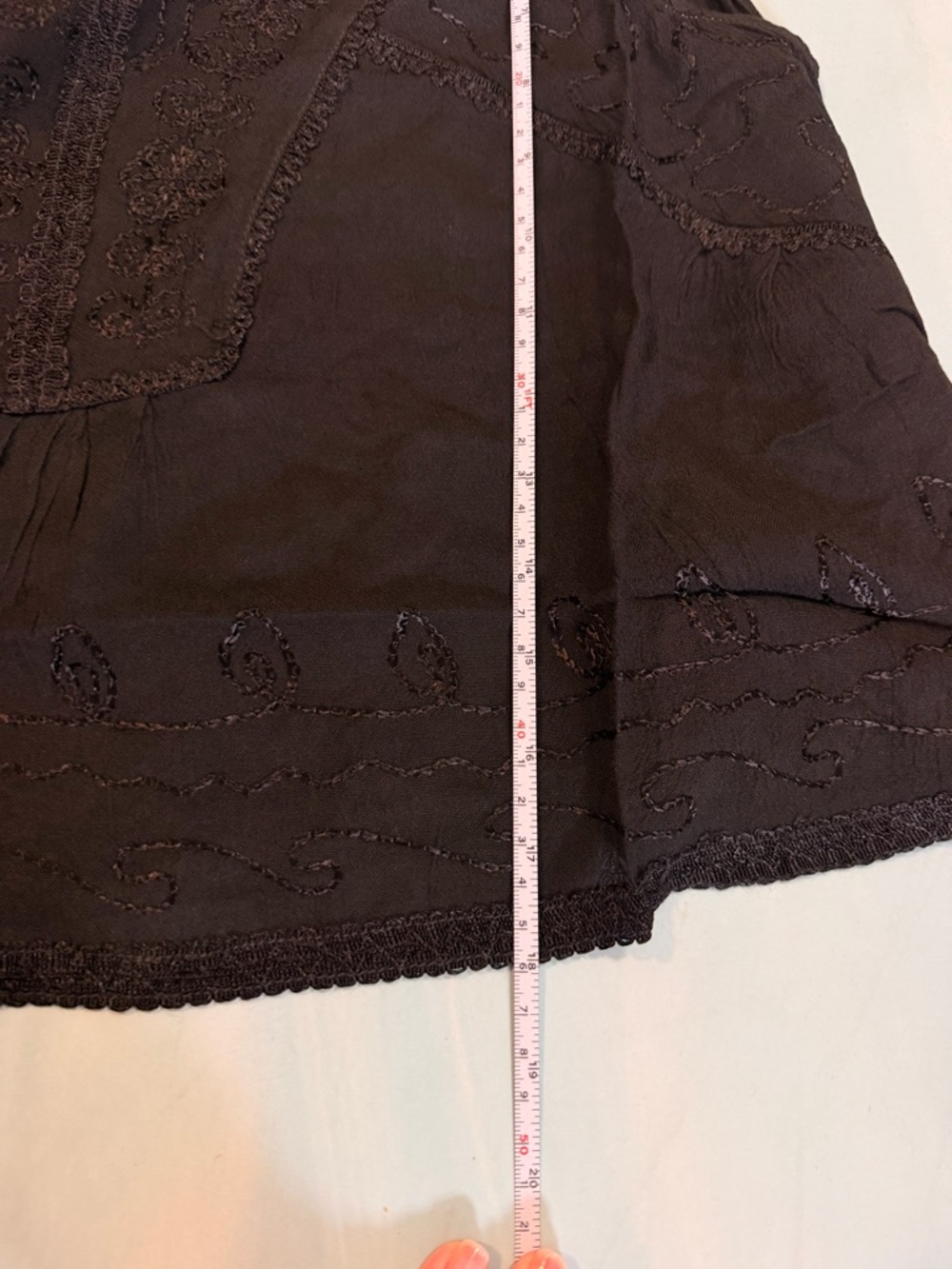 Rhea Festival Black Embroidered Scoop-Neck tank top - oversized NWT 100% Viscose - Picture 7 of 7